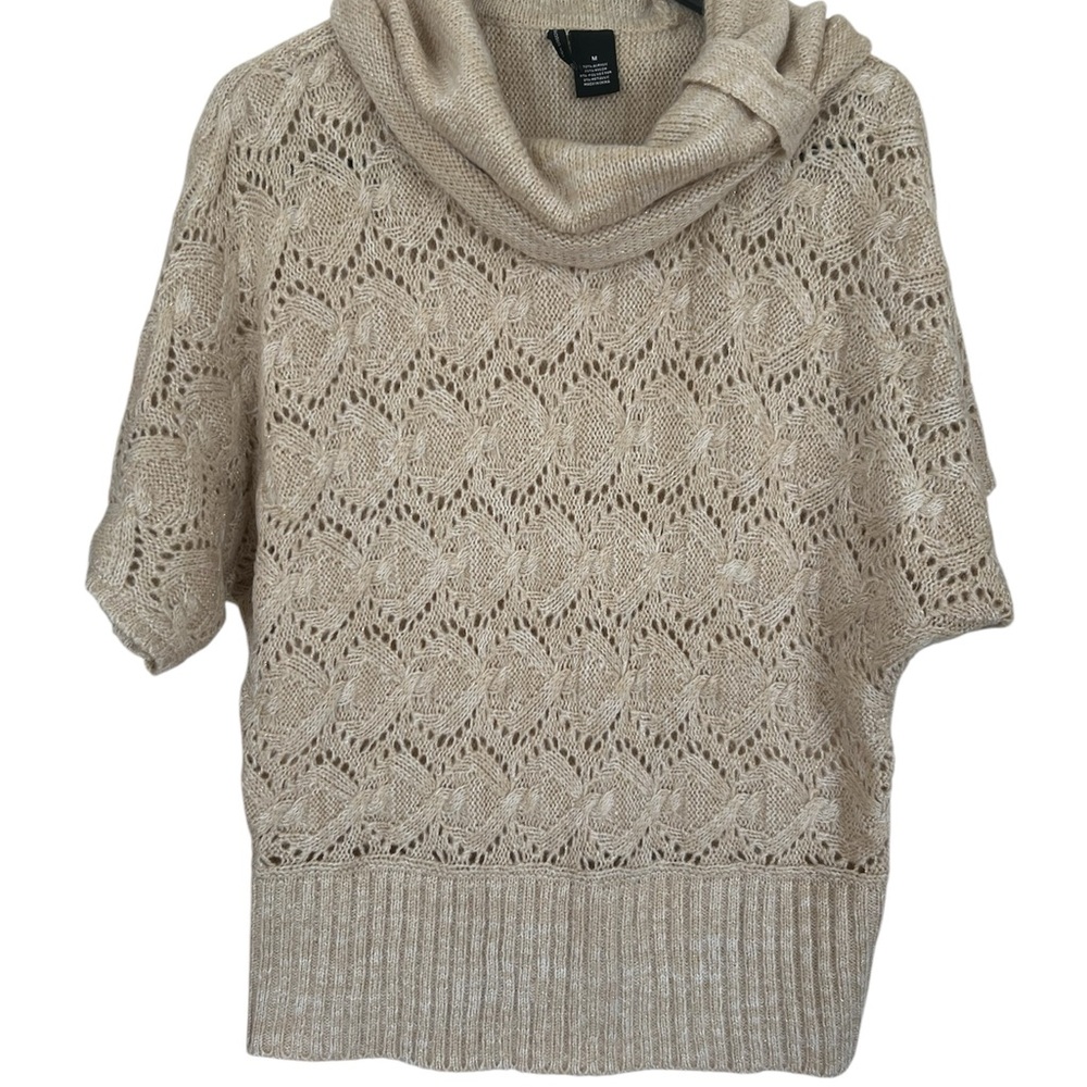 Beige Knit Cowl Neck Sweater